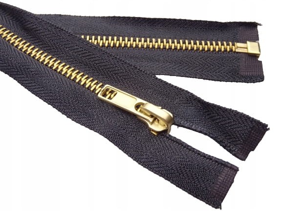 Zamek suwak metalowy rozdzielczy # 5 czarno - złoty 60 cm