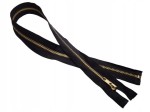 Zamek suwak metalowy rozdzielczy # 5 czarno - złoty 60 cm