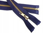 Zamek suwak metalowy rozdzielczy # 5 granatowy - złoty 45 cm