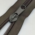 Taśma suwakowa gruba spiralna # 10 żyłkowa 1 metr + suwak khaki / oliwka