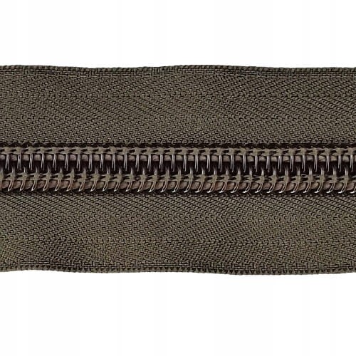Taśma suwakowa gruba spiralna # 10 żyłkowa 1 metr khaki / oliwka