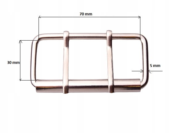 Klamra metalowa rymarska dwubolcowa dwuzaczepowa 70 mm 1 sztuka (15)