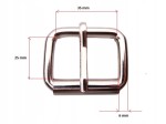 Klamra metalowa kaletnicza rymarska 35 / 25 / 6 mm NIKIEL 1 sztuka (7)