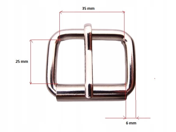 Klamra metalowa kaletnicza rymarska 35 / 25 / 6 mm NIKIEL 1 sztuka (7)