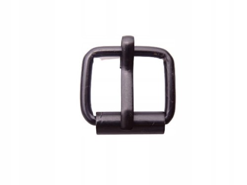 Klamra rymarska metalowa z rolką 16 / 12 / 2,5 mm czarna 1 sztuka (1)