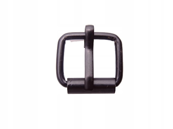 Klamra rymarska metalowa z rolką 16 / 12 / 2,5 mm czarna 1 sztuka (1)
