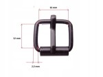 Klamra rymarska metalowa z rolką 16 / 12 / 2,5 mm czarna 1 sztuka (1)