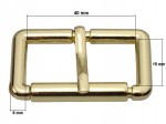 Klamra metalowa rymarska do paska odlew 40 / 19 / 6 mm złota 1 sztuka (12)