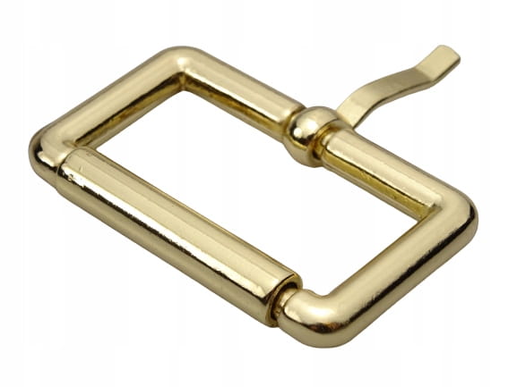 Klamra metalowa rymarska do paska odlew 40 / 19 / 6 mm złota 1 sztuka (12)