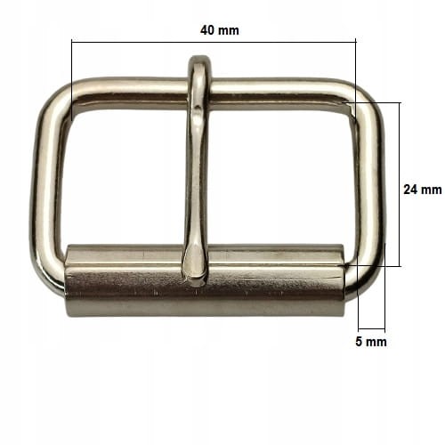 Klamra rymarska z rolką - niklowane do paska 40 mm nośność do 150 kg (11)