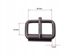Klamra metalowa rymarska do paska 20 / 12 / 3 mm CZARNY MAT 10 sztuk (4)