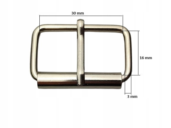 Klamra rymarska 30 / 16 / 3 mm srebrny 1 sztuka