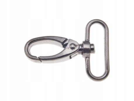 Karabińczyk metalowy do paska torebki 38 - 40 / 60 mm czarny nikiel (43a)