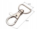 Karabińczyk metalowy kaletniczy ryba 12 mm srebrny 10 sztuk (2)