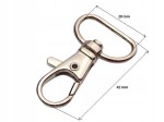 Karabińczyk metalowy kaletniczy ryba 20 mm srebrny 10 sztuk (5)
