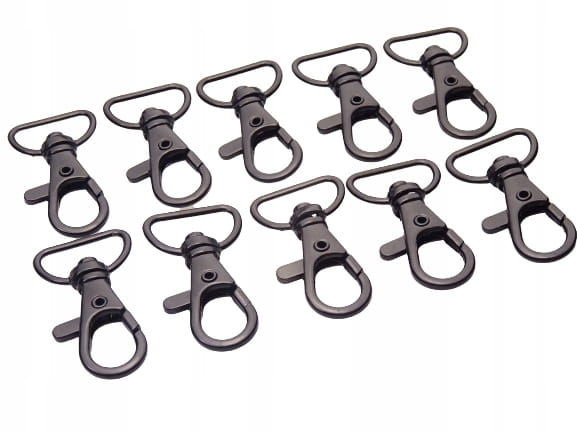 Karabińczyk kaletniczy ryba 16 mm czarny mat 10 sztuk (32)