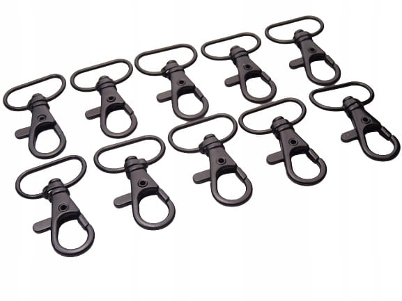 Karabińczyk kaletniczy ryba 20 mm czarny mat 10 sztuk (33)