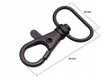 Karabińczyk kaletniczy ryba 20 mm czarny mat 10 sztuk (33)