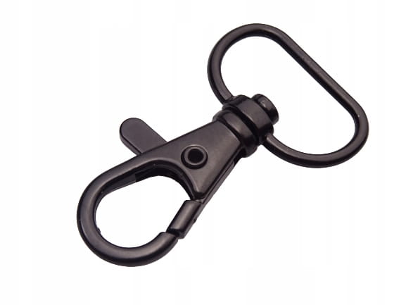 Karabińczyk kaletniczy ryba 20 mm czarny mat 10 sztuk (33)