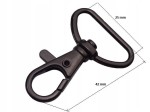 Karabińczyk kaletniczy ryba 25 mm czarny mat 10 sztuk (34)
