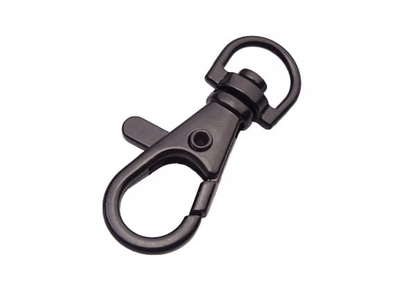 Karabińczyk kaletniczy ryba 10 mm czarny mat 10 sztuk (31)