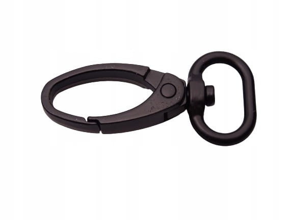Karabińczyk kaletniczy metalowy 16 mm czarny mat (35)