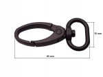 Karabińczyk kaletniczy metalowy 16 mm czarny mat (35)