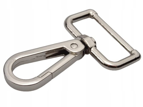 Karabińczyk metalowy do paska 32 / 60 mm srebrny (77)