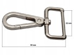 Karabińczyk metalowy do paska 32 / 60 mm srebrny (77)