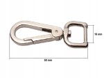 Karabińczyk metalowy do paska 16 / 60 mm srebrny (69)