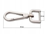 Karabińczyk metalowy do paska 20 / 60 mm srebrny (74)