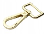 Karabińczyk metalowy do paska 25 / 60 mm złoty (76)