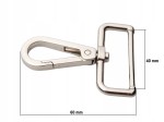 Karabińczyk metalowy do paska 40 / 60 mm srebrny (79)