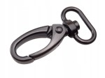 Karabińczyk gruby metalowy do paska torby 25 / 58 mm czarny mat (39)