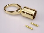 Uchwyt do torebki sznurka z karabińczykiem 13 x 62 mm złoty 1 sztuka