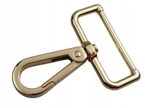 Karabińczyk metalowy do paska 40 / 60 mm złoty (79)