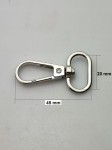 Karabińczyk metalowy do paska 20 / 45 mm srebrny (70)