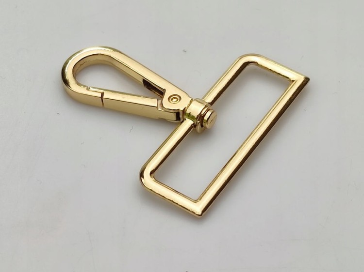 Karabińczyk metalowy do paska 50 / 60 mm złoty (80)