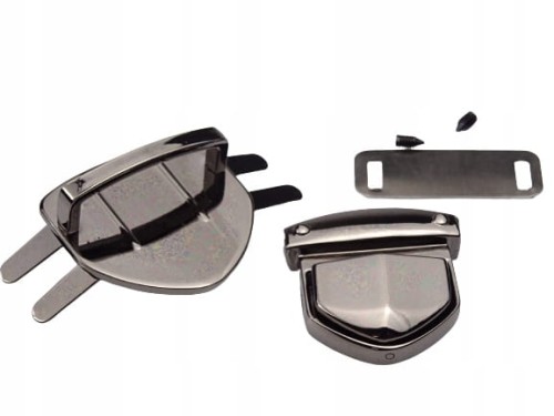 Zamek zapięcie do torebki 35 / 35 mm czarny nikiel