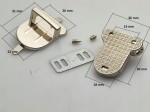 Zamek zapięcie do torebki teczki 26 / 30 mm srebrny