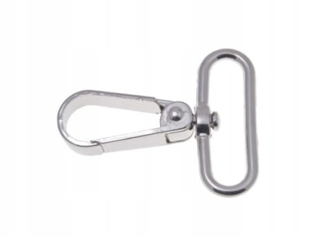 Karabińczyk metalowy do torebki paska 35 - 38 - 40 mm srebrny (27)