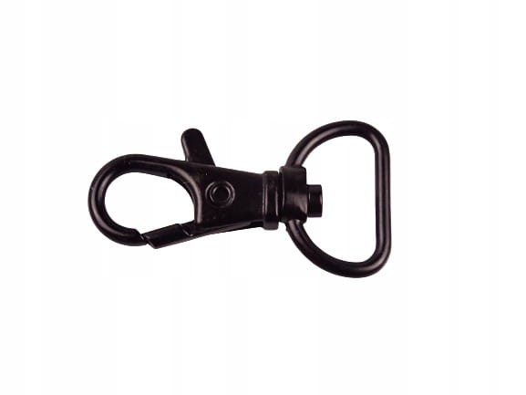 Karabińczyk metalowy ryba 16 mm czarny mat 1 szt (32)