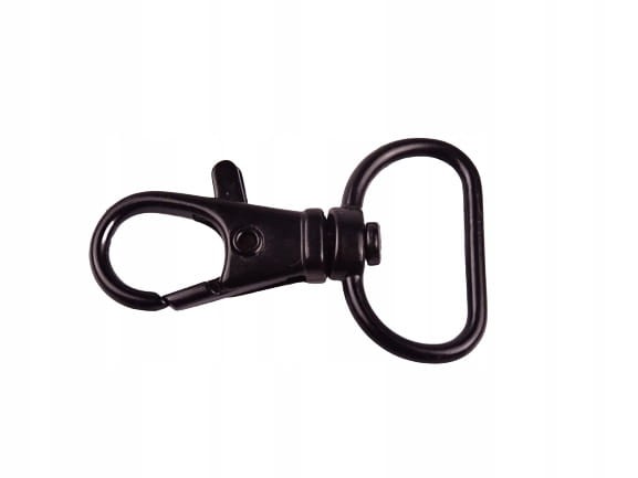 Karabińczyk metalowy ryba 20 mm czarny mat 1 sztuka (33)