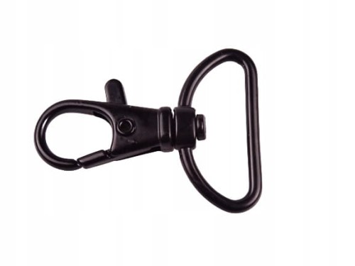 Karabińczyk metalowy ryba 25 mm czarny mat 1 sztuka (34)