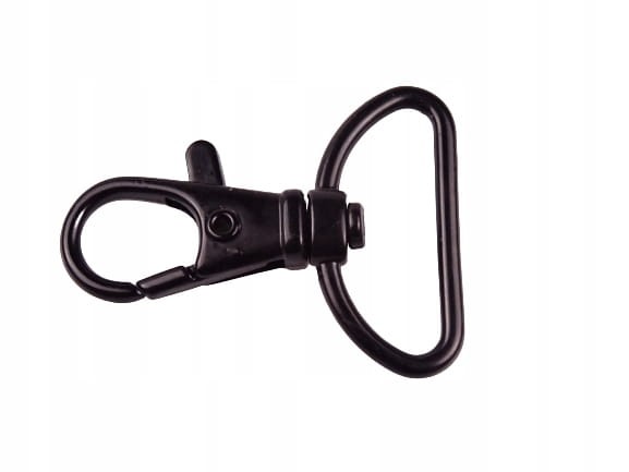 Karabińczyk metalowy ryba 25 mm czarny mat 1 sztuka (34)