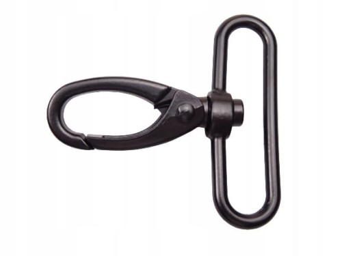 Karabińczyk metalowy do paska torby torebki 50 / 59 mm czarny mat (43)