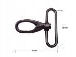 Karabińczyk metalowy do paska torby torebki 50 / 59 mm czarny mat (43)