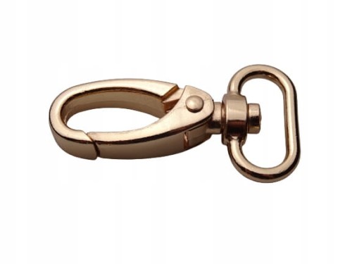 Karabińczyk metalowy gruby 25 / 60 mm do paska złoty (50)