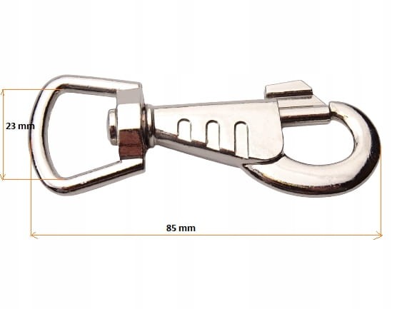 Karabińczyk metalowy mocny do torby 23 mm 2,3 cm nikiel (10)