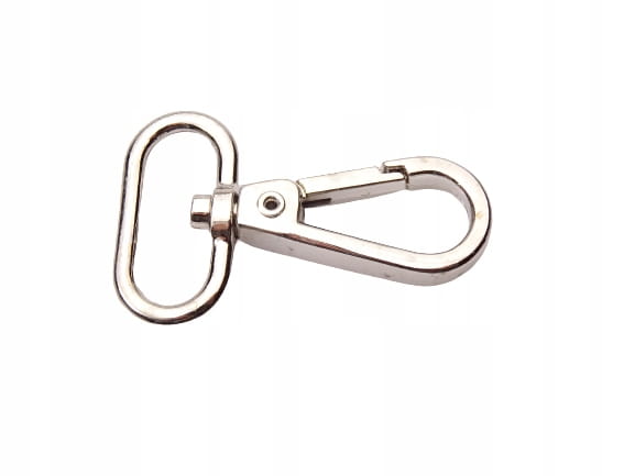 Karabińczyk metalowy 25 mm 2,5 cm do paska nikiel (17)